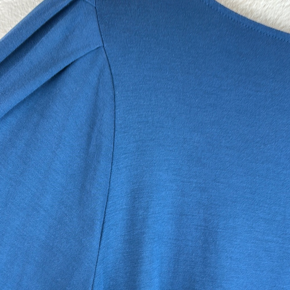 Garnet Hill Women's Teal Blue Balloon Sleeve Tee Size Medium - Picture 6 of 12